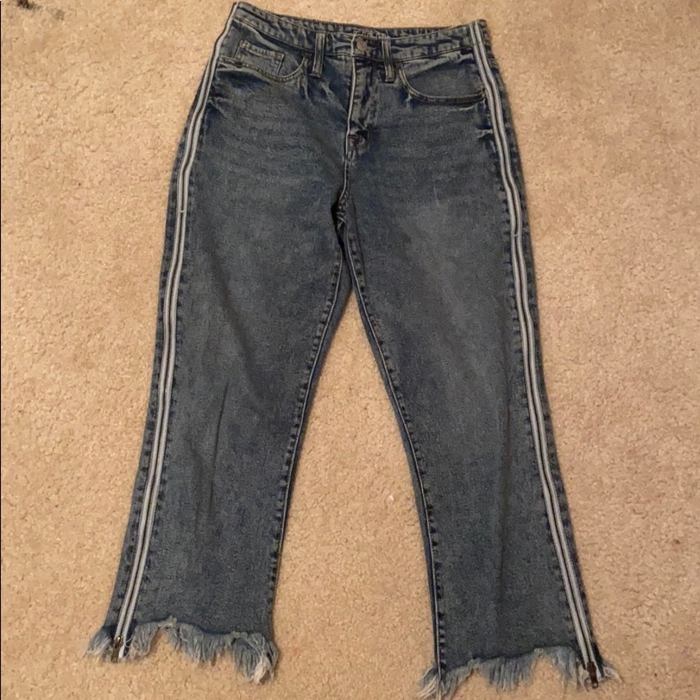 Wild Fable(target) side zipper cropped mom jeans